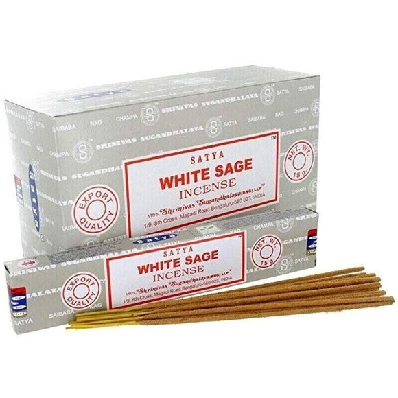 Satya White Sage Incense Sticks Aroma Relaxation Fragrance 15g x 12 Packet