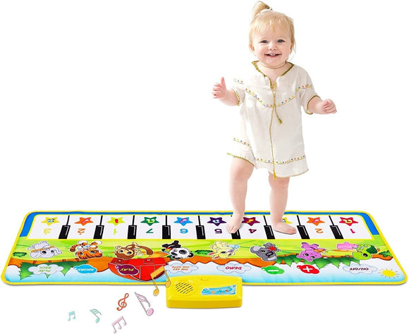 Kids Piano Keyboard Dancing Mat Electronic Funny Animal Touch Carpet Musical Toy