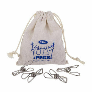 D.Line 30-Piece Large Wire Peg Set w/ Hemp Bag - Silver/White/Blue