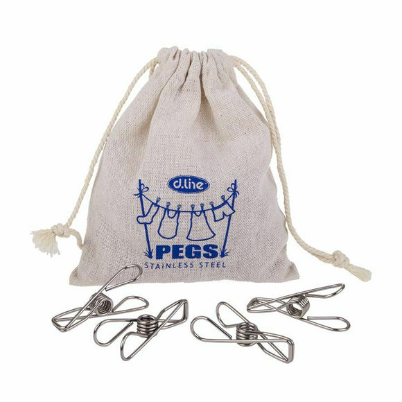 D.Line 30-Piece Large Wire Peg Set w/ Hemp Bag - Silver/White/Blue