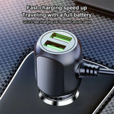 USB Dual Ports Dash Cam Power Cable Car Cigarette Adapter  Lighter Power Cable