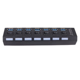 7 Port USB 3.0 High Speed Extension Hub Splitter Extender For PC Laptop MacBook