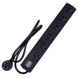 6 Outlet PowerBoard With Surge Protection PowerBoard 240V 10A Max Load -Black 1M