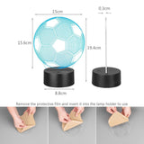 1x 3D Acrylic LED Football Soccer Night Light 16 Colors Lighting Table Bedside Lamp