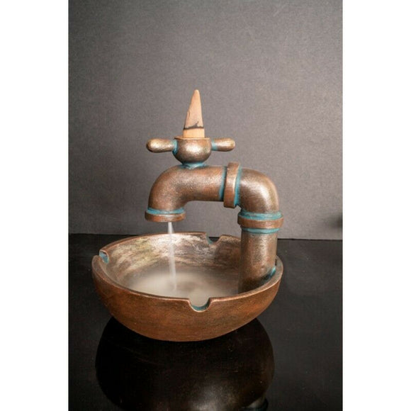 Faucet Tap Backflow Incense Burner & Ashtray Cone Holder