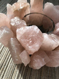 Rose Quartz Candle Holder Tea Light Candleholder Lotus Flower Gem