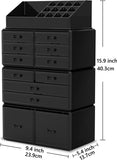 Makeup Cosmetic Organizer Storage Drawers Display Boxes Case w/12 Drawers- Black