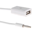 2x Male Cable Plug AUX Jack 3.5mm Audio to USB Female Converter Cord Car Player