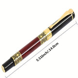 Black Golden Carving Mahogany Business Office Fountain Pen School Supplies