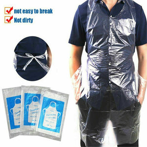 100 Pieces Plastic Disposable Apron