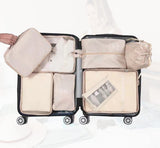 8x Storage Bag Travel Packing Pouches Luggage Organiser Clothes Suitcase - Beige