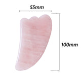 Natural Rose Quartz Facial Jade Gua Sha Stone Beauty Massage Tool Face Massager