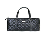 Sachi Insulated Wine Purse Cooler Tote Bag - Quilted Black