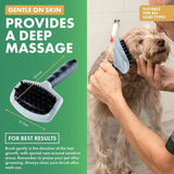 Pet Grooming Massage Brush Grey  - 18.5cm x 10.5cm