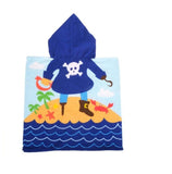 1x Summer Splash Kids Small Hooded Poncho Beach Towel - Pirate