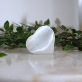 Selenite Puffy Heart Powerful Healing Gemstone Crystal Palm Stone 8cm