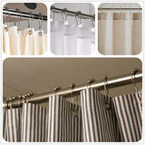 12x Shower Curtain Rings Hooks Rustproof Stainless Steel For Bathroom Shower