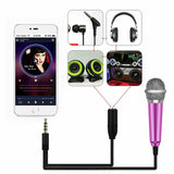 Mini Microphone Portable Vocal Instrument Mic for Mobile Phone Laptop -Rose Red