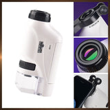 2x Kids Pocket Microscope 60X-120X Handheld Magnification Lens LED Lighted Asst