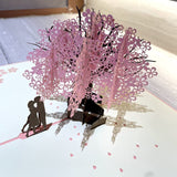 Cherry Blossom Pop up Card 3D Valentines Day Greeting Birthday Anniversary Card