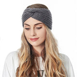 Knitted Headband Women Crochet Winter Ear Warmer Hairband Headwrap - Gray