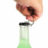 Mini Beer Bottle Opener Keychain Key Ring Small Tool Steel Keyring Camping