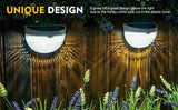 4pcs Solar Powered LED Wall Lights Door Fence Lights Outdoor Garden Warm Light