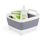 Collapse-A Sink White and Grey Sink Drain Plastic with Draining Plug 9L