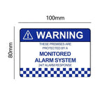 12x Alarm System Monitored Warning Security Stickers Waterproof Security Sign
