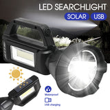Solar LED Searchlight USB Rechargeable Spotlight Flashlight Torch Power Bank