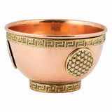 Copper Offering Bowl Flower of Life Cauldron Incense Burner 4.5cm x 7.5cm