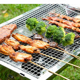 2PCS BBQ Grill Mesh Camping Cooking Hibachi Yakitori Stainless Steel 44x26cm