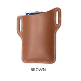 Men's Belt Clip Loop Holster Waist Bag Leather Pouch Cover Case For Mobile Brown