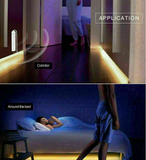 Warm White Battery Operated Motion Sensor Cabinet Light LED Strip Under Bed 3M