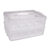 Daily Bake 24 Cup Stackable Cupcake Carrier Container Tray - White
