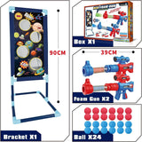 2pcs Shooting Game Toy Foam Ball Popper Air Guns for Age 5, 6, 7, 8,9,10+ Years