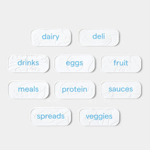 YouCopia ReStickable 3D Fridge Labels 10-Piece Set Reusable Nano-Suction White