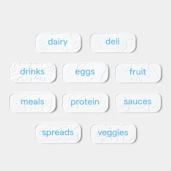 YouCopia ReStickable 3D Fridge Labels 10-Piece Set Reusable Nano-Suction White