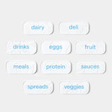 YouCopia ReStickable 3D Fridge Labels 10-Piece Set Reusable Nano-Suction White