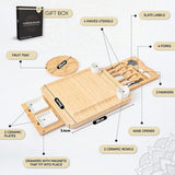 Cheese Board Unique Serving Board Birthday Charcuterie Board with Knife Set