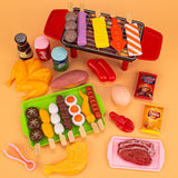 28pcs Kids BBQ Set Pretend Play Kitchen Food Toys Cooking Fun Playset