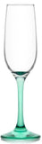 6x Clear Glass Coloured Base Sparkling Champagne Flute Drink Kitchen Gift 215ml