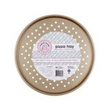 Pizza Tray Non-Stick with Holes Champagne Crisper Tray Perforated - 32cm Dia