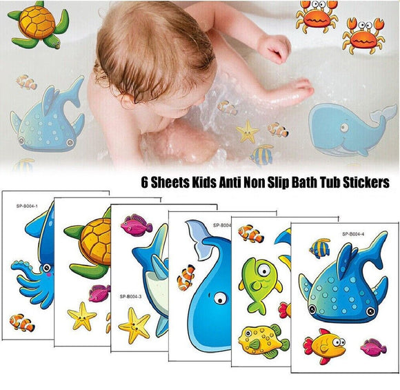 24pcs Kids Anti Non Slip Bath Tub Stickers 6 Sheets Mat Skid Shower Bathroom Mat