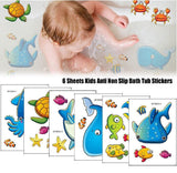 24pcs Kids Anti Non Slip Bath Tub Stickers 6 Sheets Mat Skid Shower Bathroom Mat
