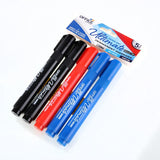 5x Permanent Marker Pen Bullet Tip Black Red Blue Stationery Office Set 2MM