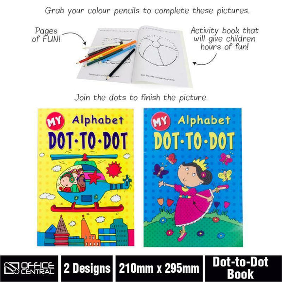 2 Kids Colouring Books ABC Alphabet Colour Pencil Included