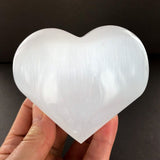Selenite Puffy Heart Powerful Healing Gemstone Crystal Palm Stone 8cm