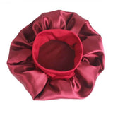 1x Sleeping Bonnet Hair Wrap Silk Satin Cap Women Elastic Night Soft Hat - Red