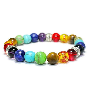 1pc 7 Chakra Beads Bracelet Natural Stone Agates Bracelets Gift Yoga Balance